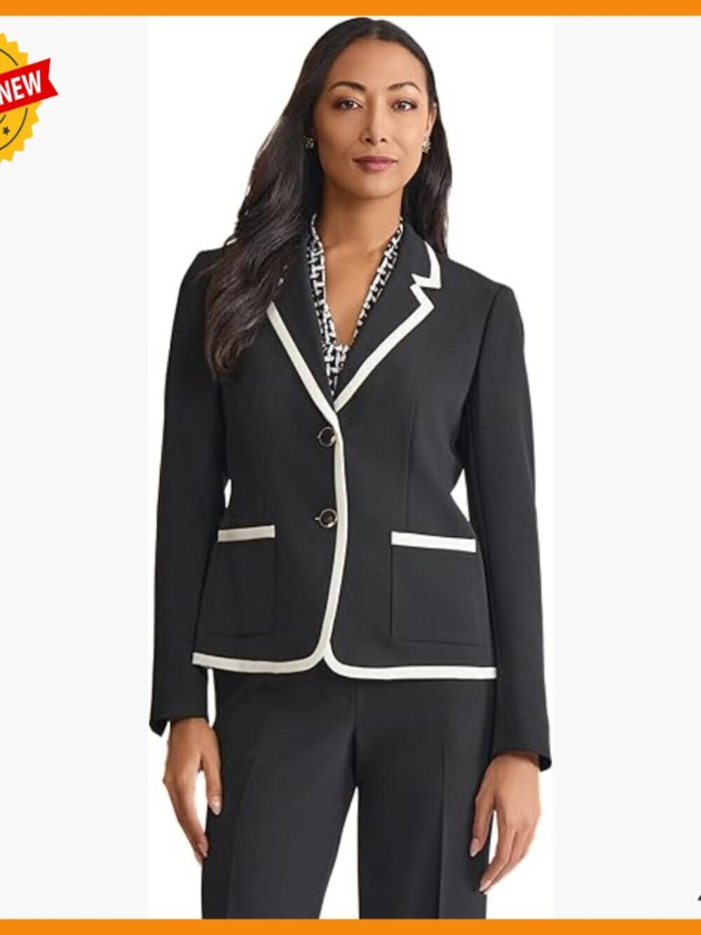 Stretch Crepe Blazer Tailored Fit Two Button Workwear Essential